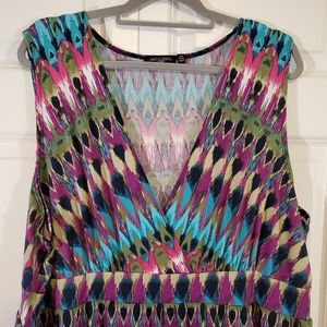 Full Length Patterned Sleeveless Dress